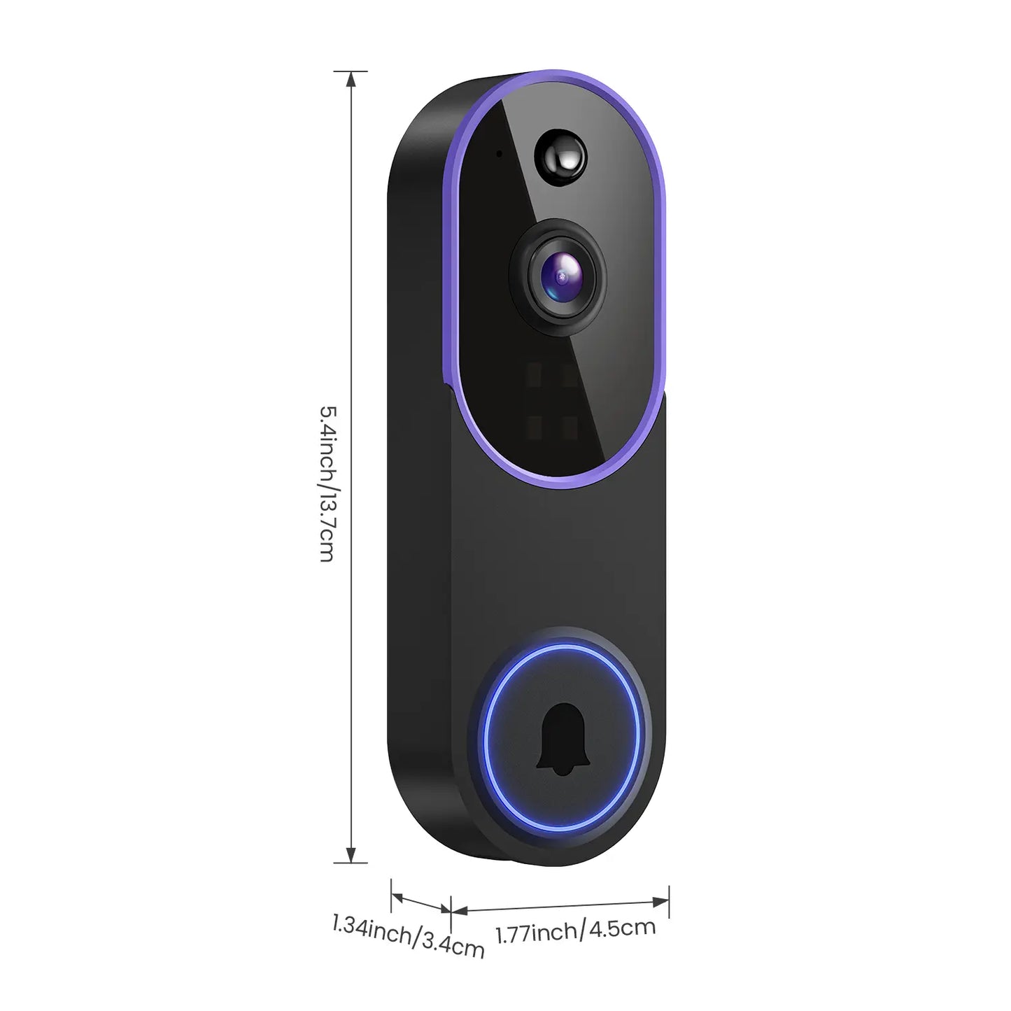 1080P Wireless Video Doorbell Camera, Smart AI Human Detection, Live View, Cloud Storage, Night Vision, Two Way Audio, Instant Alert, 2.4G Wifi Only, Indoor/Outdoor Surveillance Cam for Home Security System